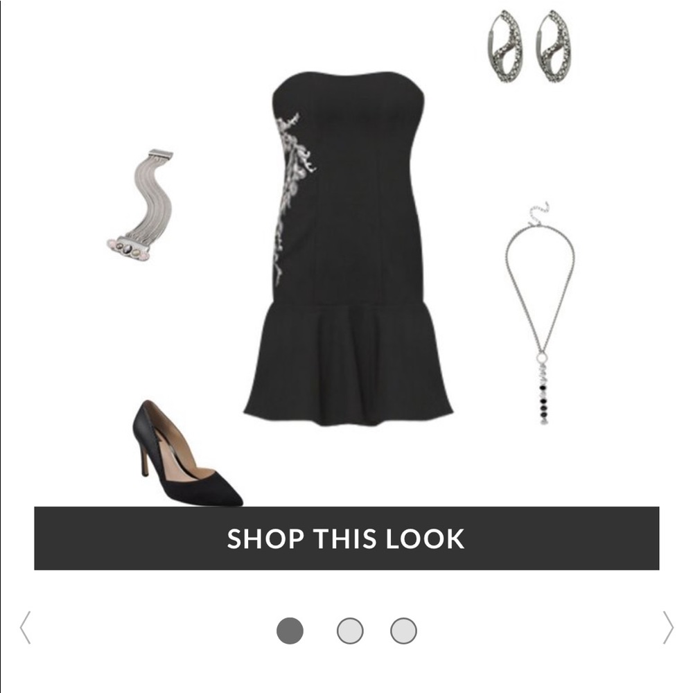 White House Black market SL beaded flounce dress.